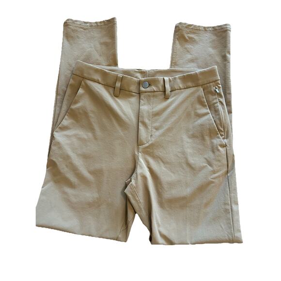 Crazy Yoga Flat Front Pant Men 31x31 Khaki Casual Tech Stretch Golf Performance‎ - Picture 1 of 11